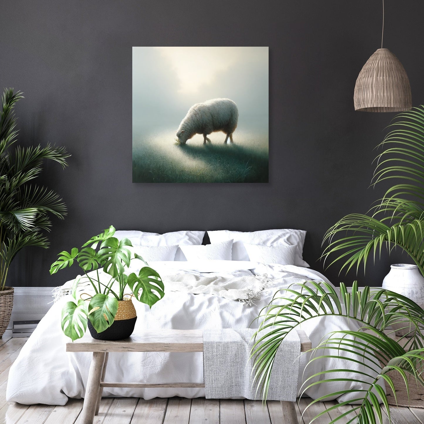 Misty Dawn Grazing Canvas