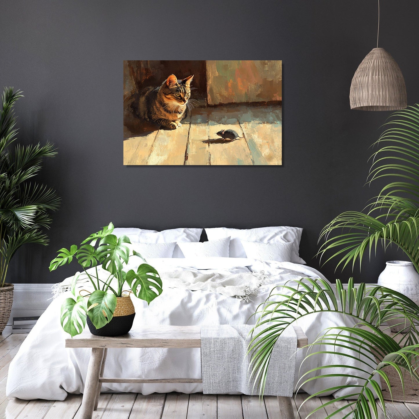Rooftop Cat's Curious Canvas