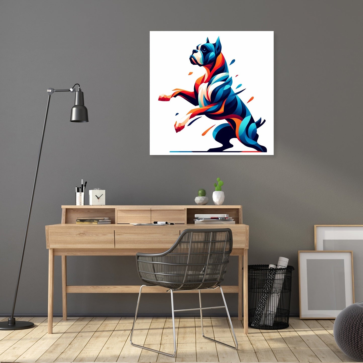 Playful Shadows Boxer at Play Canvas