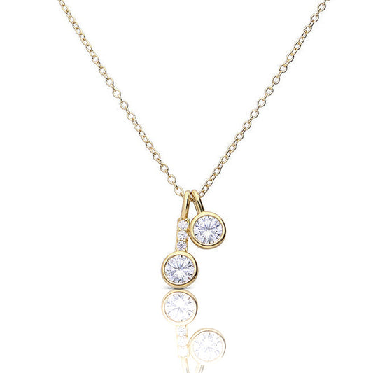 Diamonfire Double Zirconia Pendant Necklace