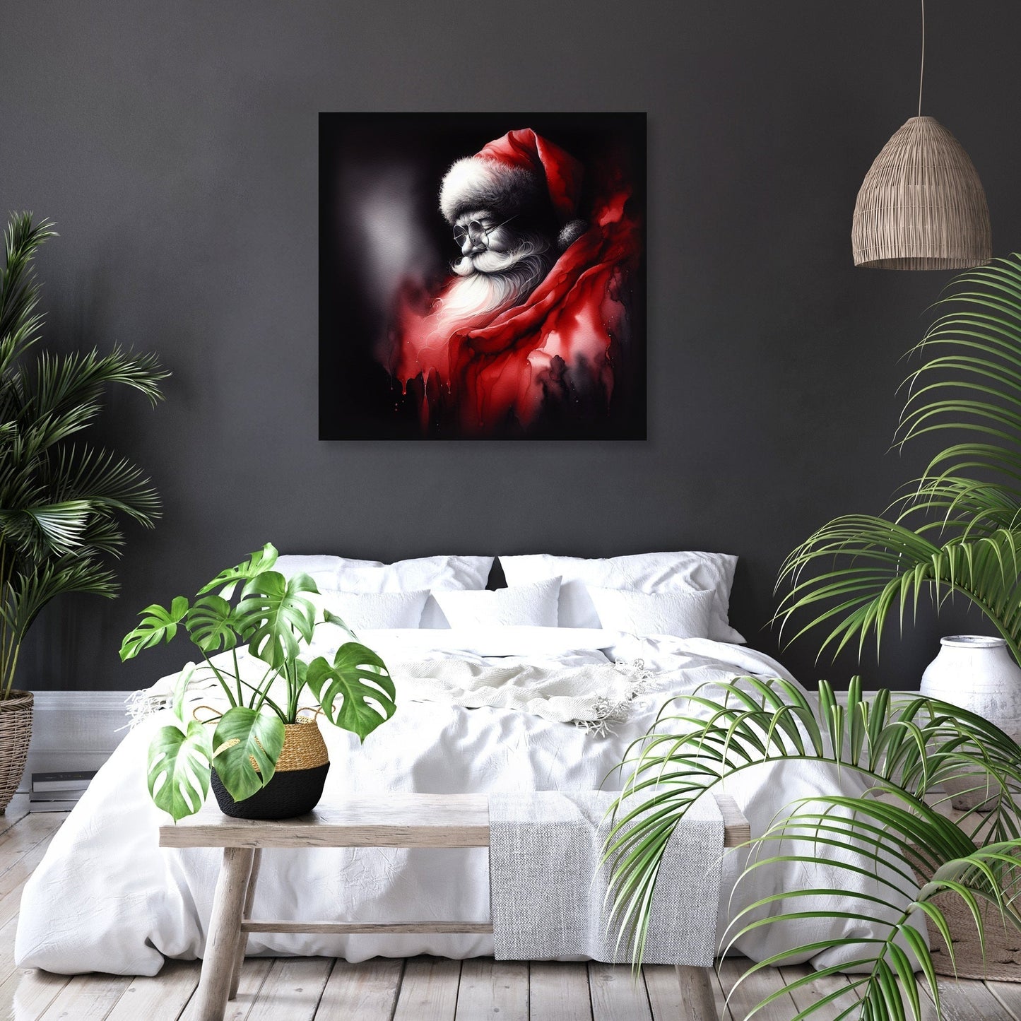 Santa's Melancholy Christmas Canvas
