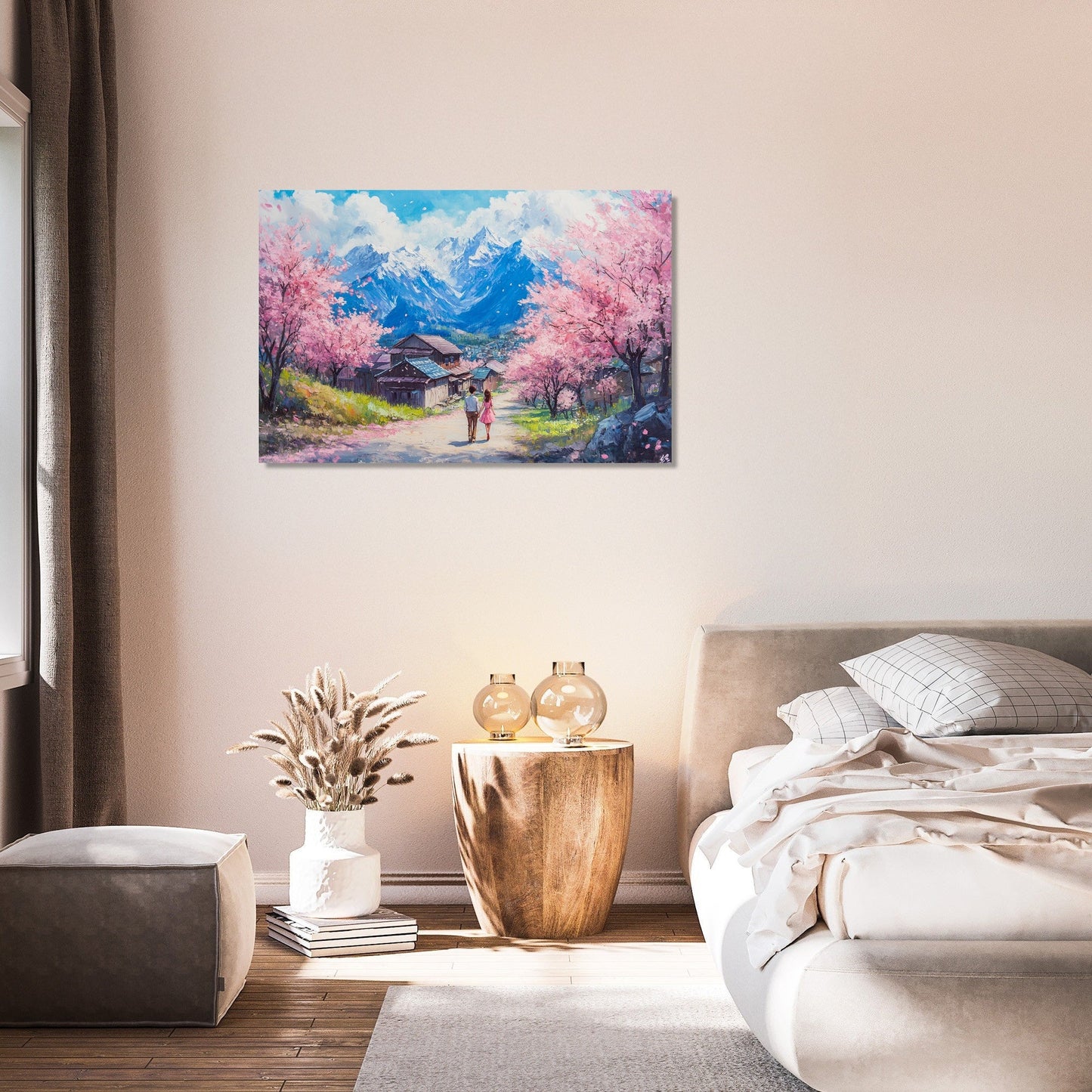 Spring Harmony Village Canvas