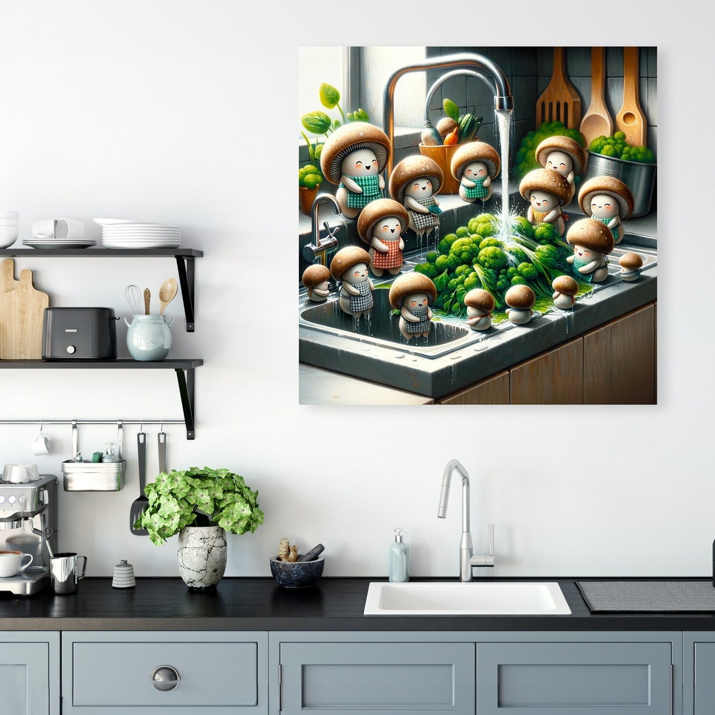 Merry Mushrooms Rinse Canvas