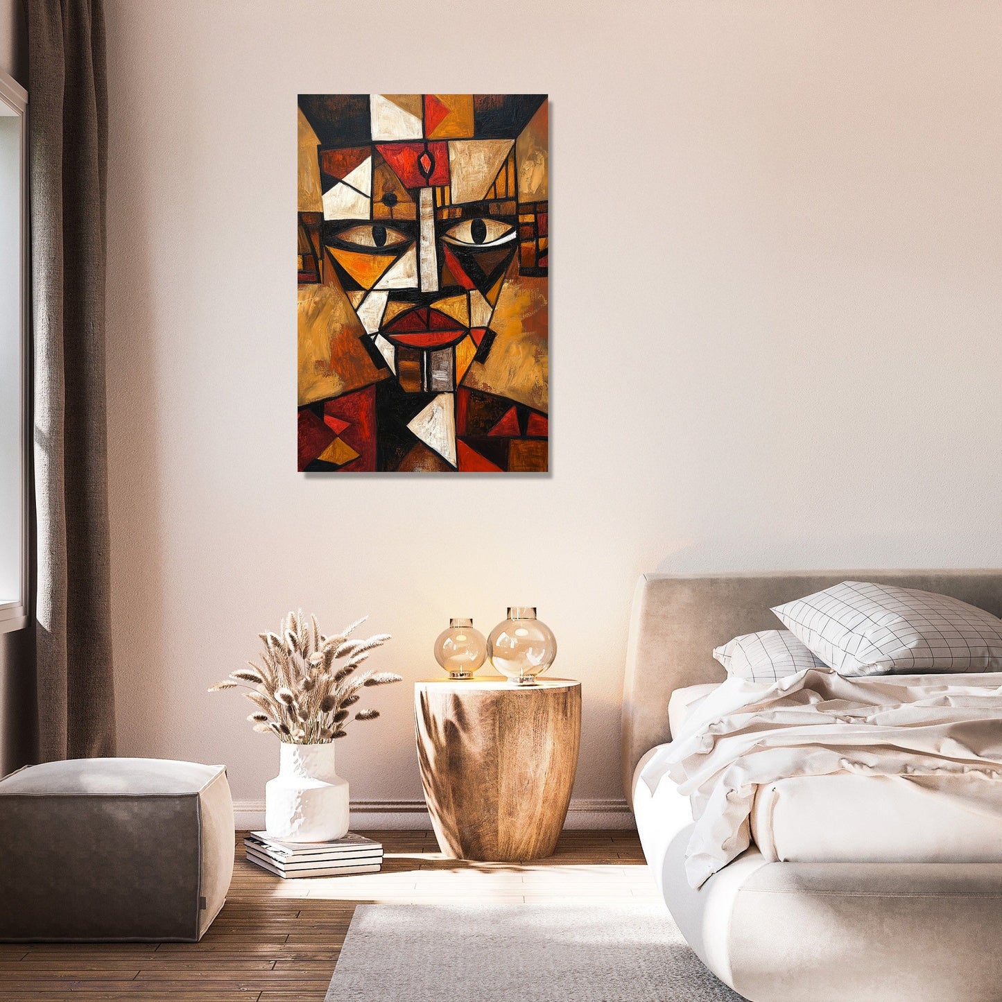 Geometric Tribal Mask Canvas