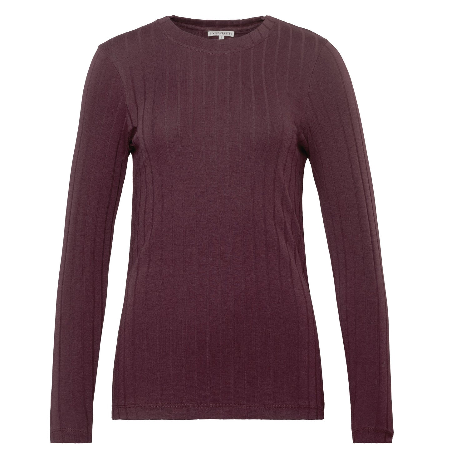 Organic Cotton Ribbed Long Sleeve T-shirt: Womens