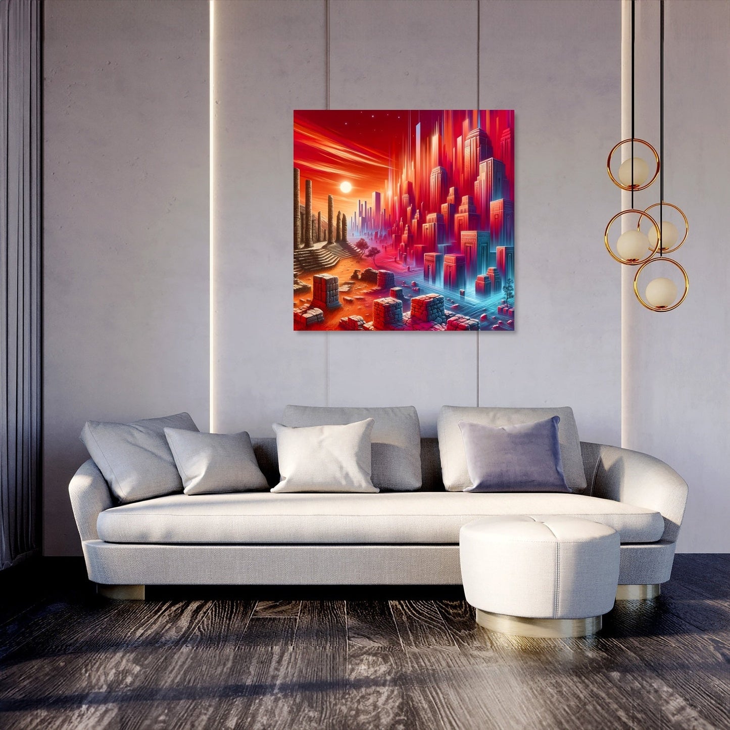 Crimson Epochs Canvas