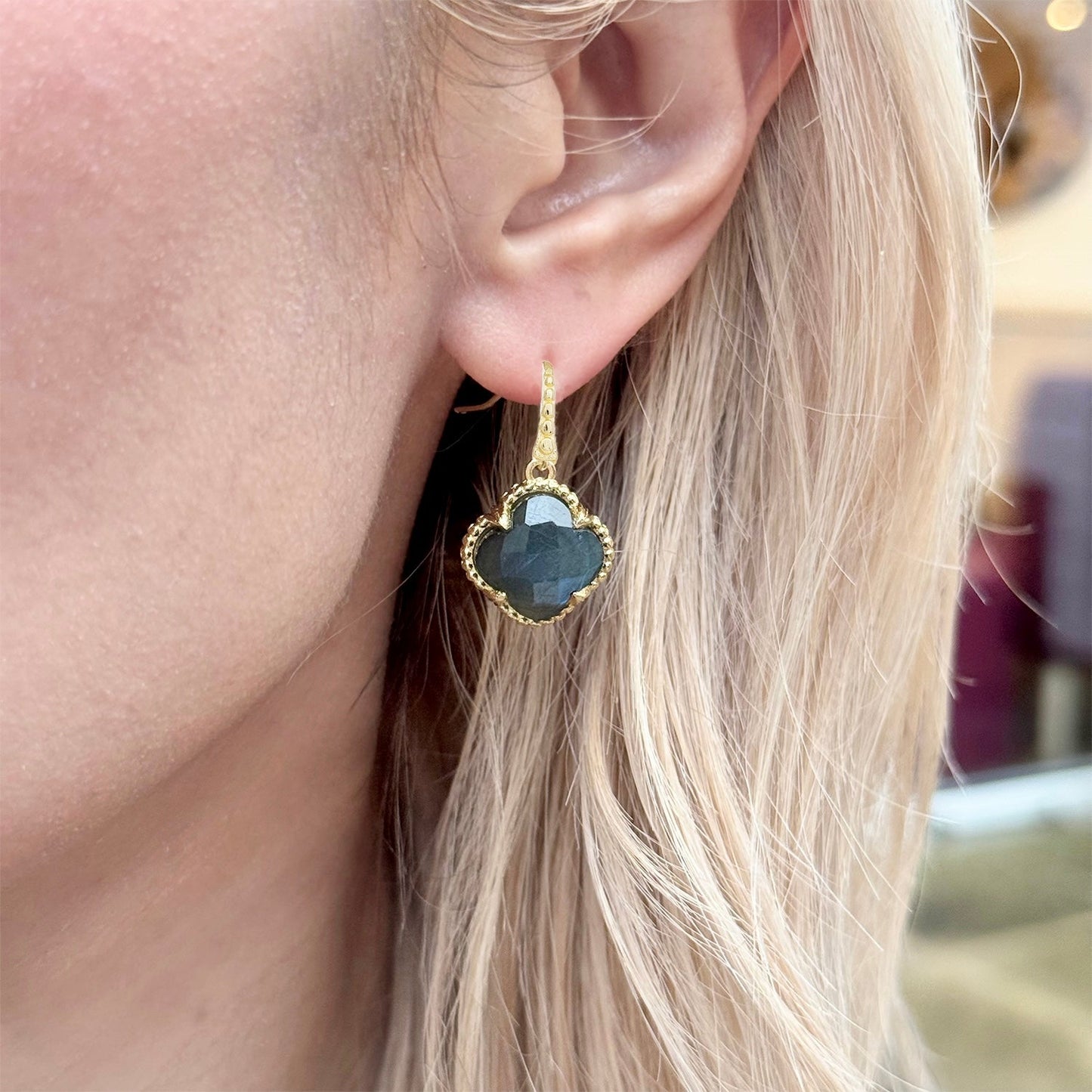 [PRE-ORDER] Tyche Gemstone Earrings Labradorite