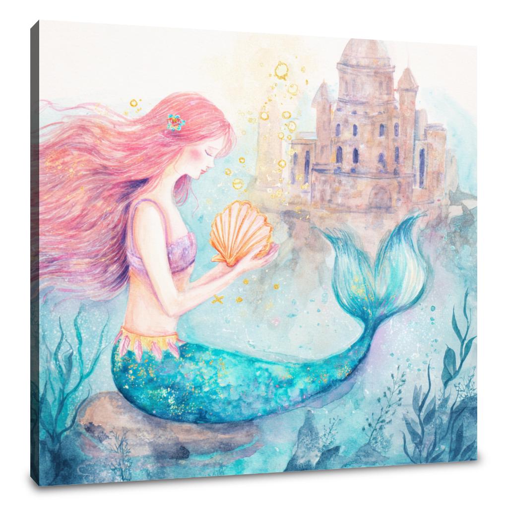 Mermaid's Mystical Discovery Canvas