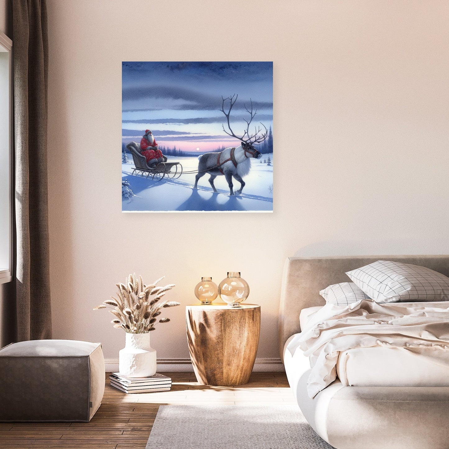 Twilight Reindeer Journey Canvas