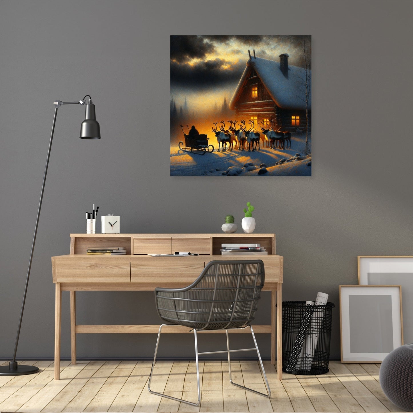 Reindeer Vigil Dusk Canvas