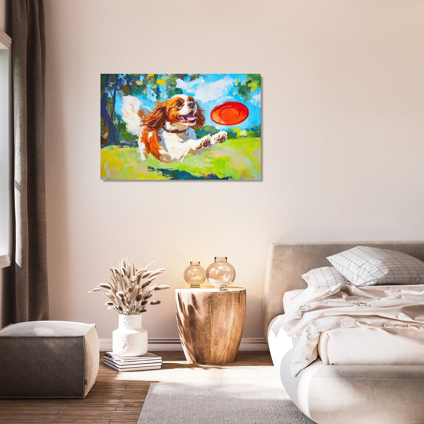 Cavalier's Frisbee Chase Canvas