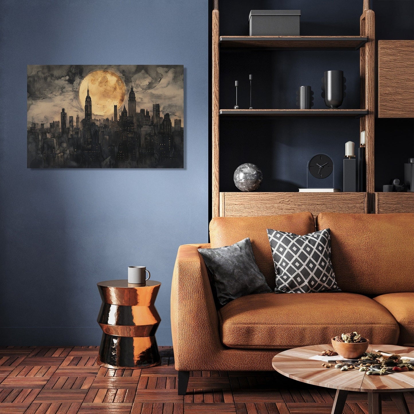 Moonlit Metropolis Canvas