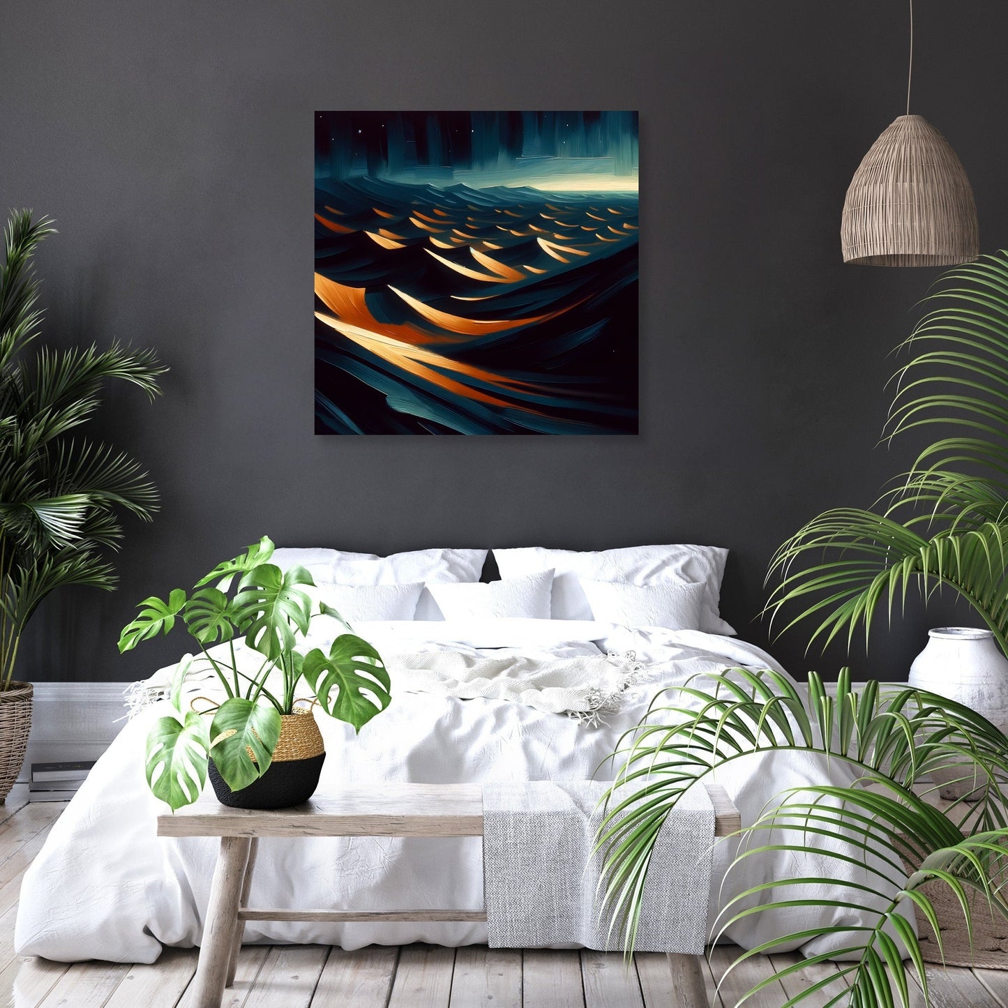 Midnight Desert Dunes Canvas