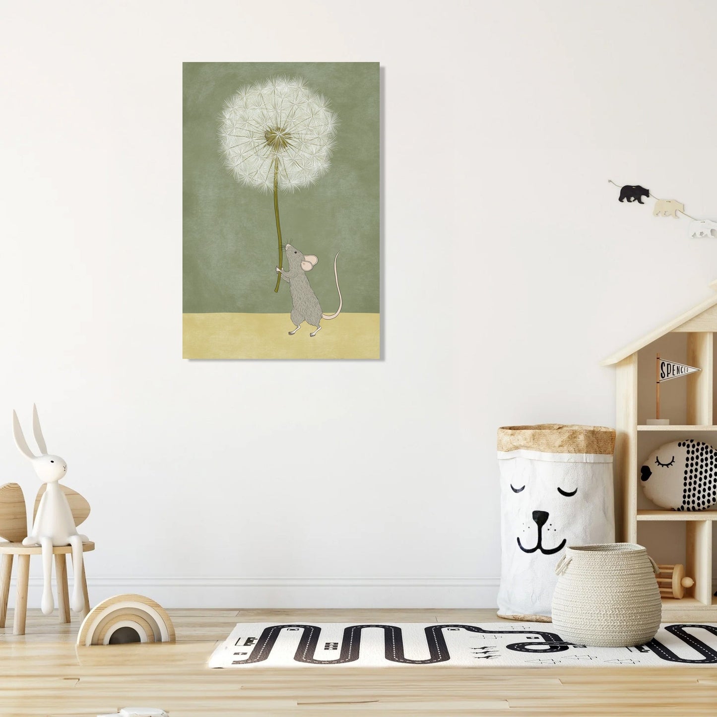 Mouse and Dandelion Canvas