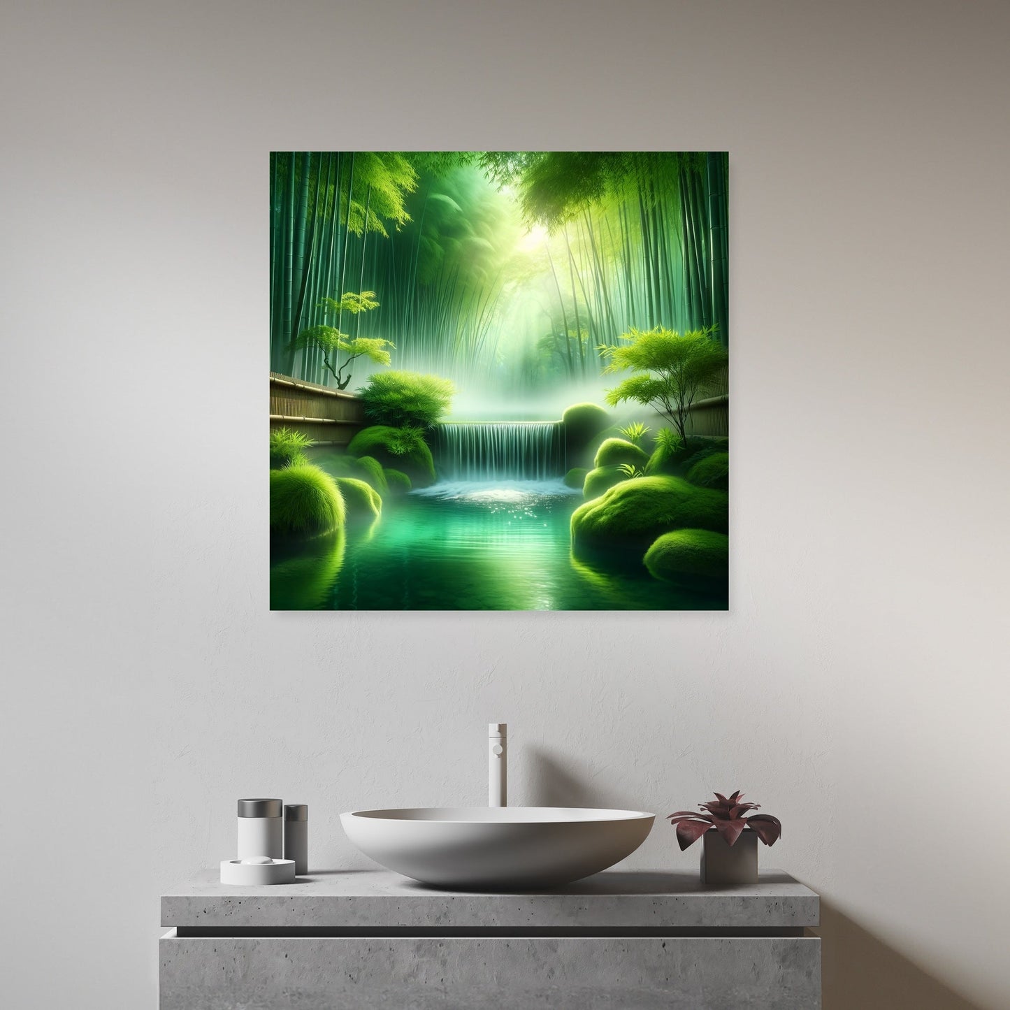 Zen Waterfall Serenity Canvas