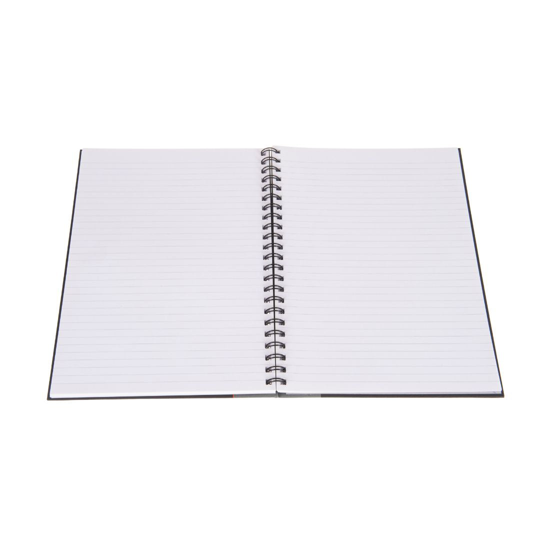 Ideal - A4 Cashbook Wiro Feint - 192 Pages  - Black (6428W)
