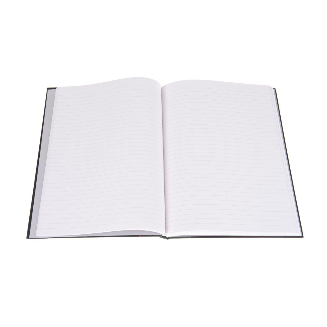 Ideal - A4 Cashbook Casebound Feint - 192 Pages  - Black (6428)