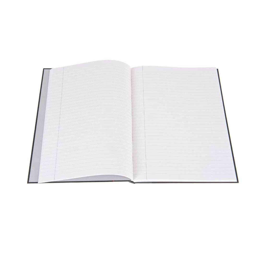 Ideal - A4 Cashbook Casebound Feint & Margin - 192 Pages  - Black (6429)