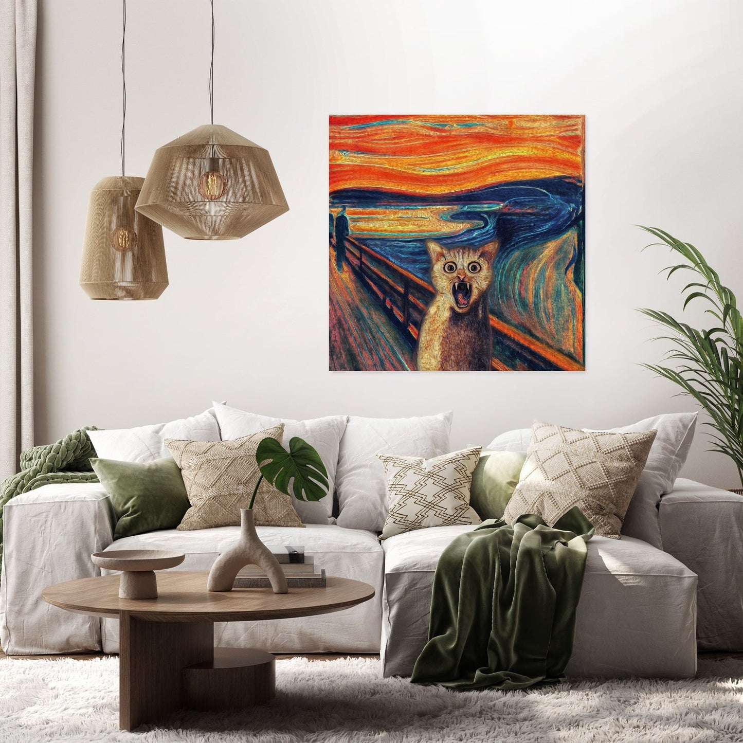 Surprised Feline Expressive Canvas