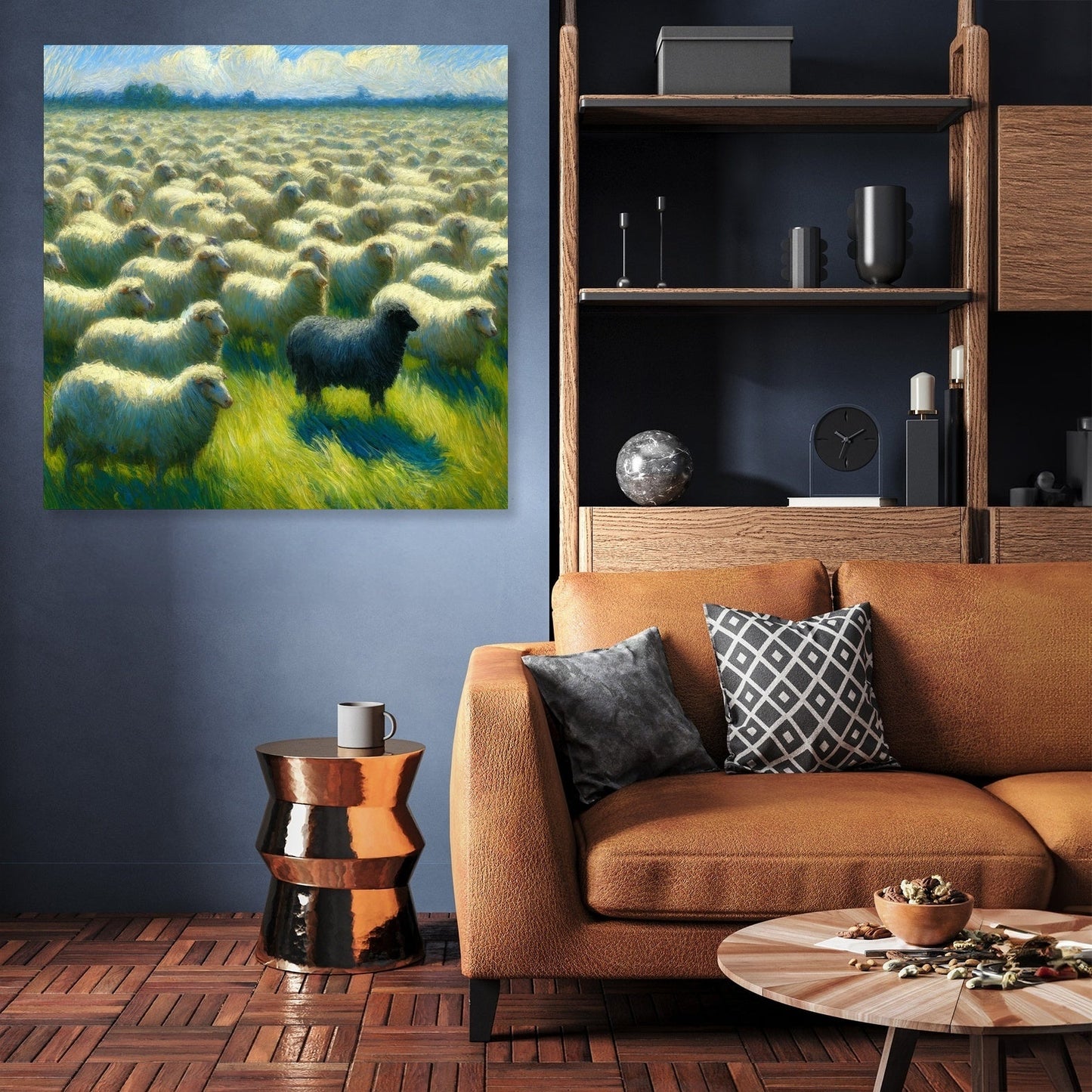 Singular Contrast Sheep Canvas