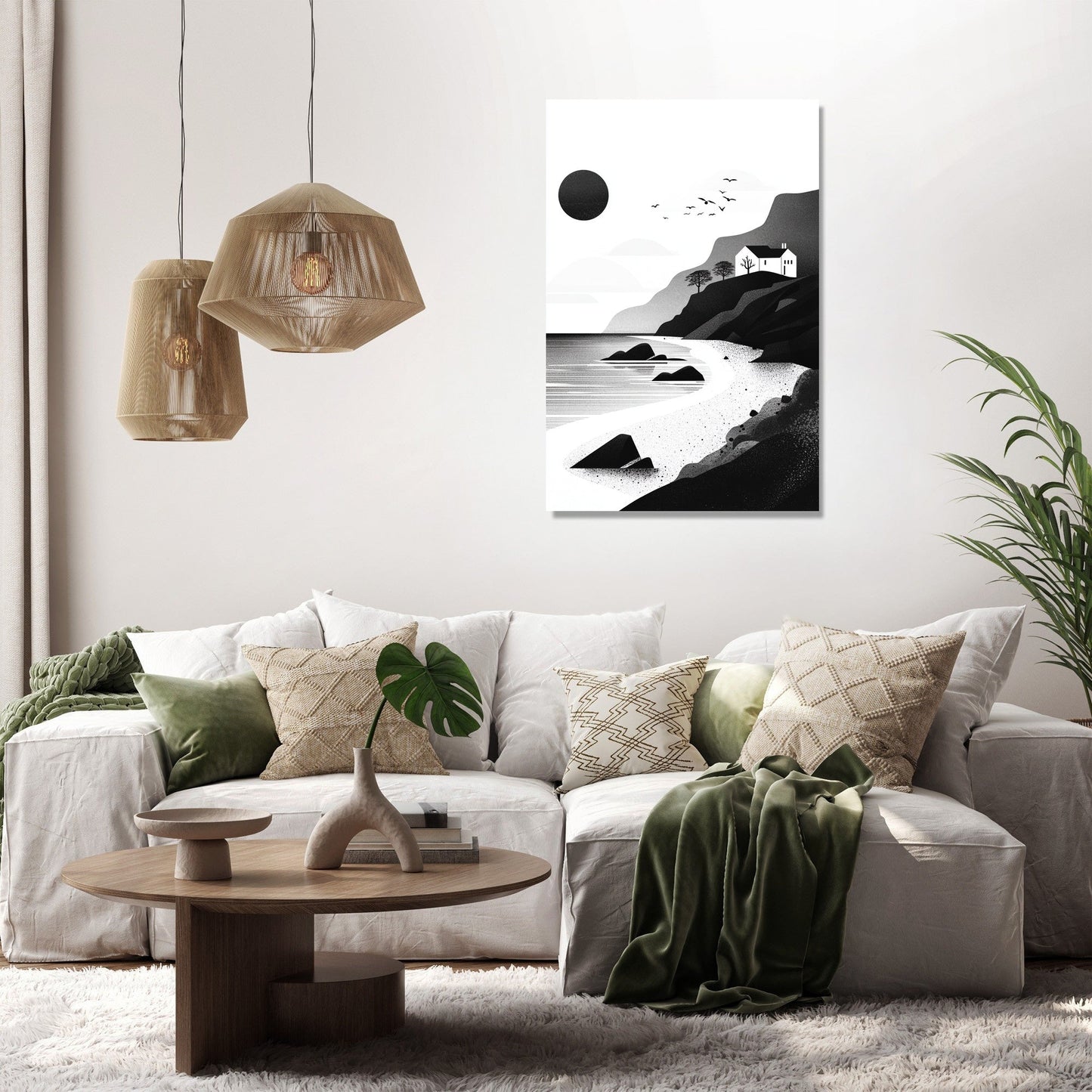 Geometric Beachscape Canvas