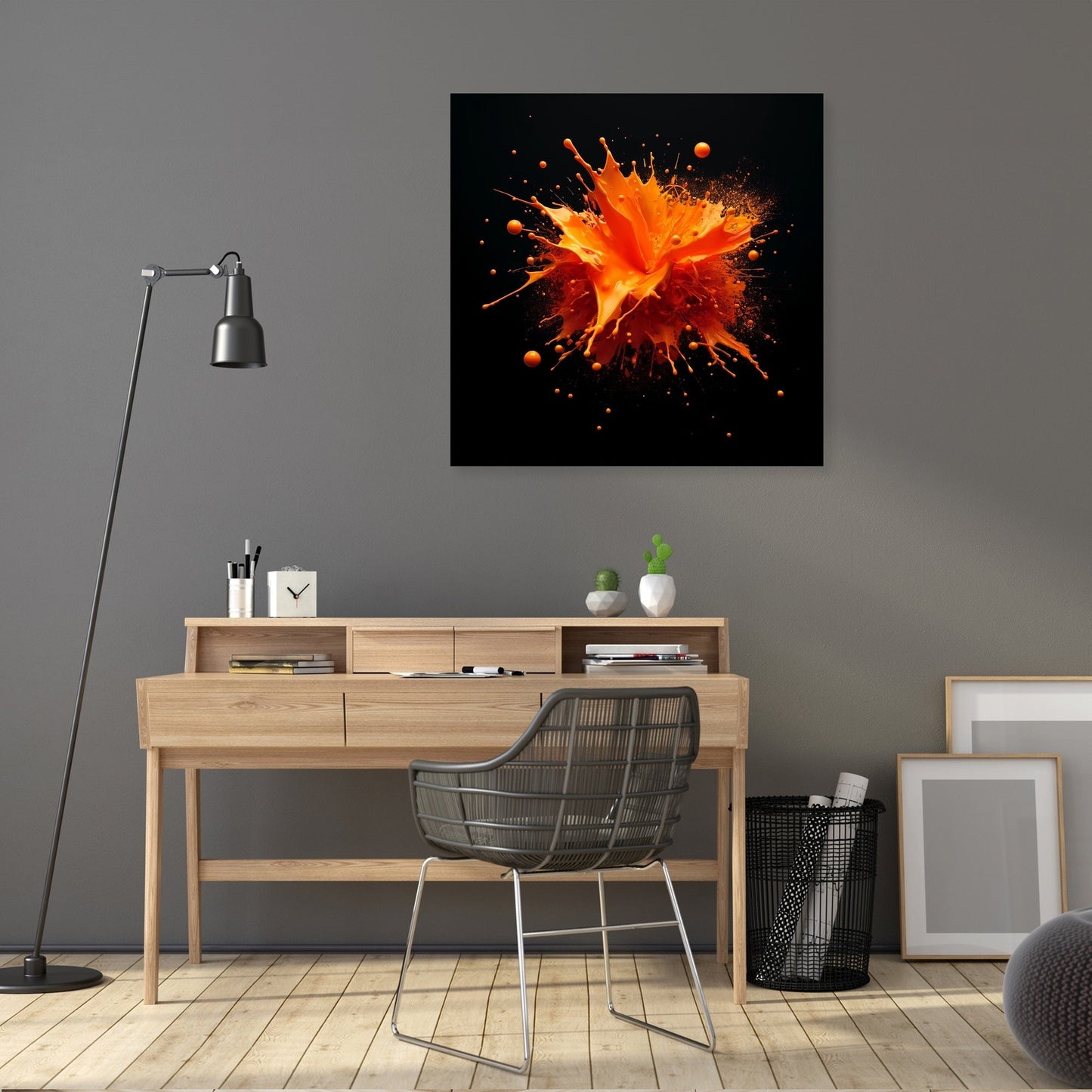 Vibrant Orange Splash Canvas