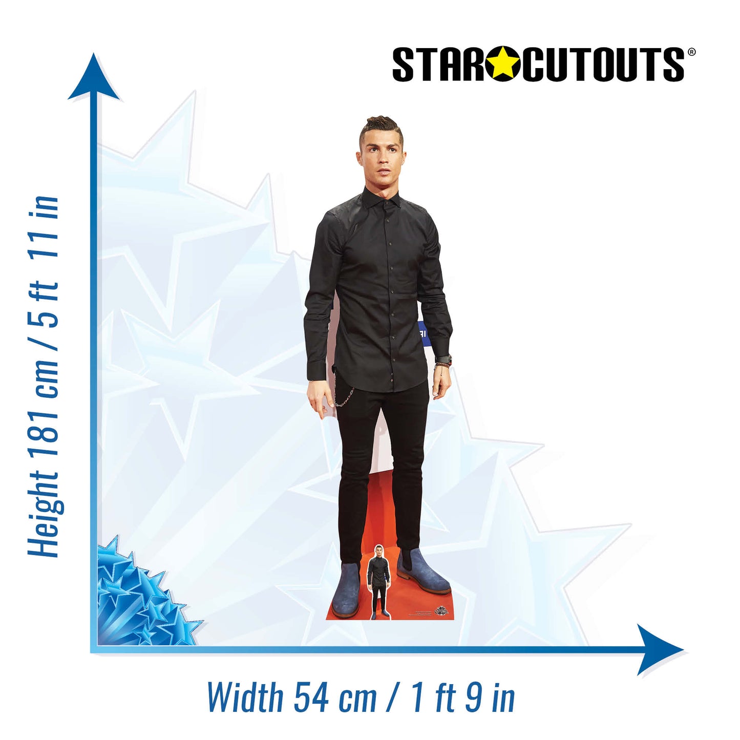CS649 Christiano Ronaldo Footballer World Cup 2026 Height 181cm Lifesize Cardboard Cut Out With Mini
