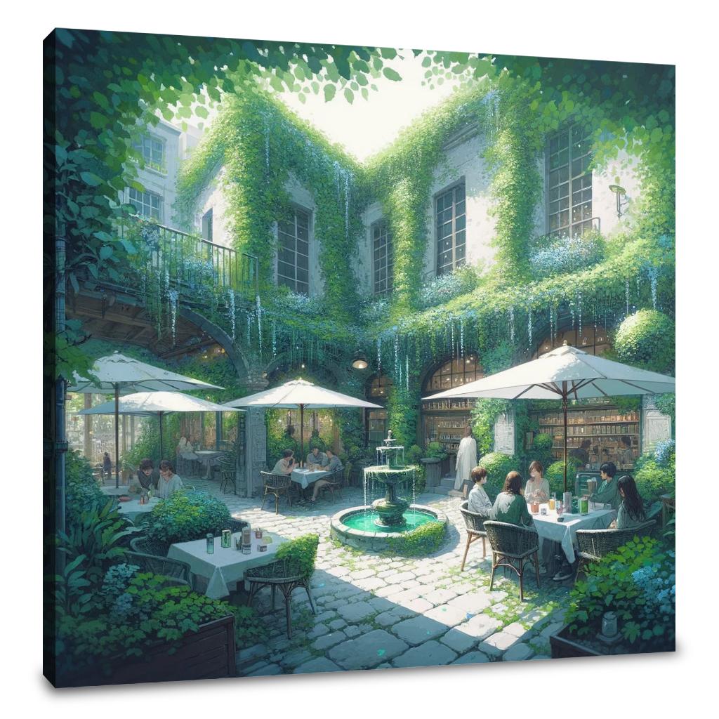 Secluded Summer Courtyard Canvas