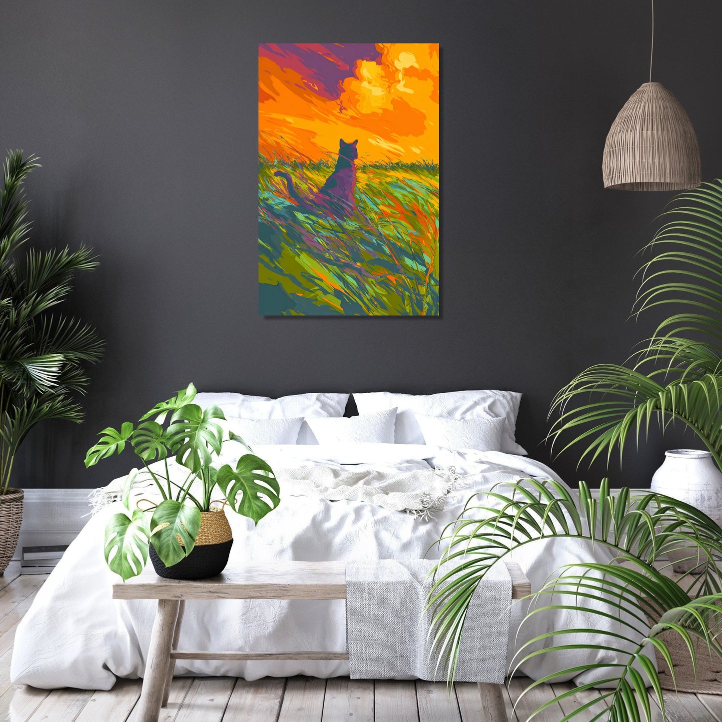Violet Cat Wilderness Canvas