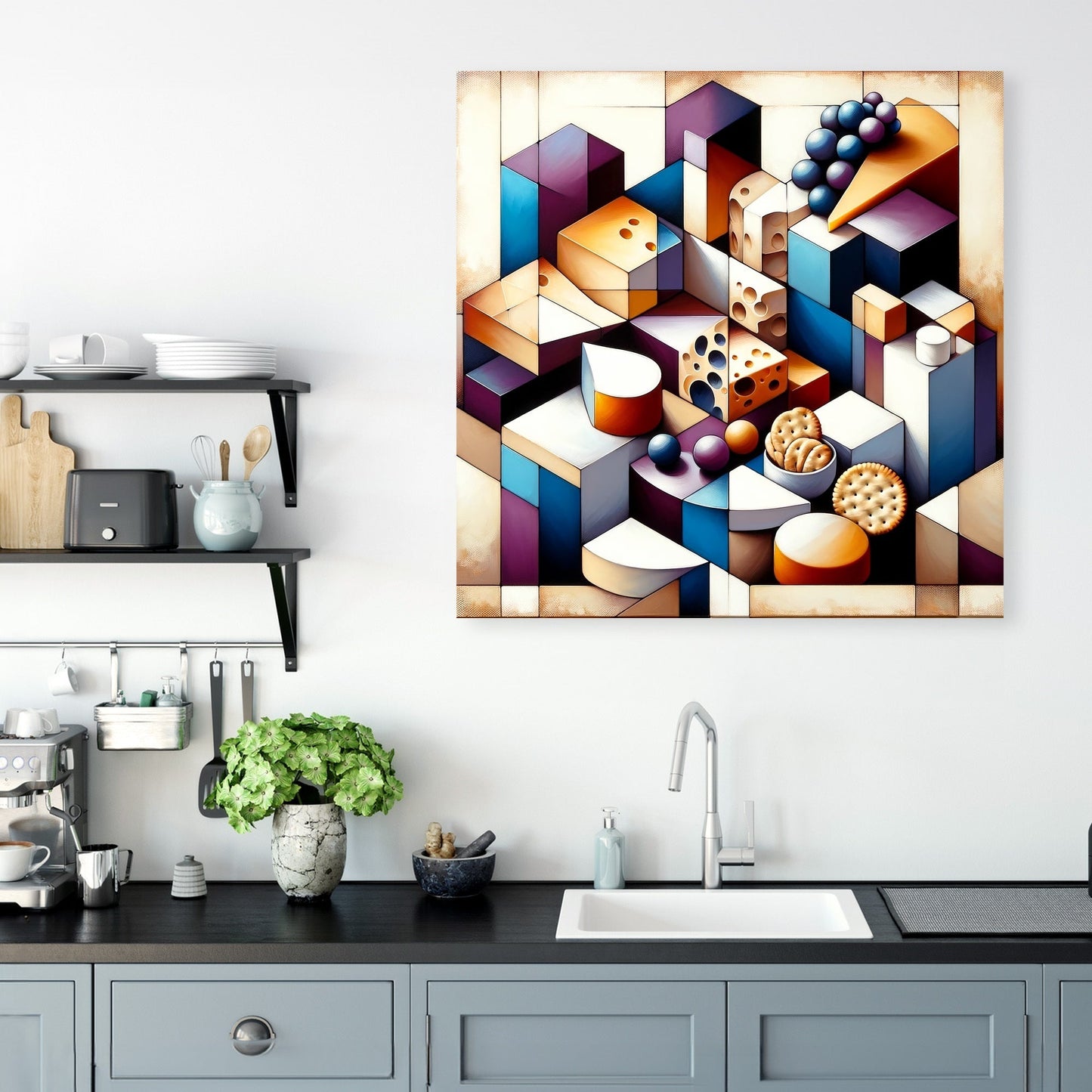 Cheese Platter Geometry Canvas