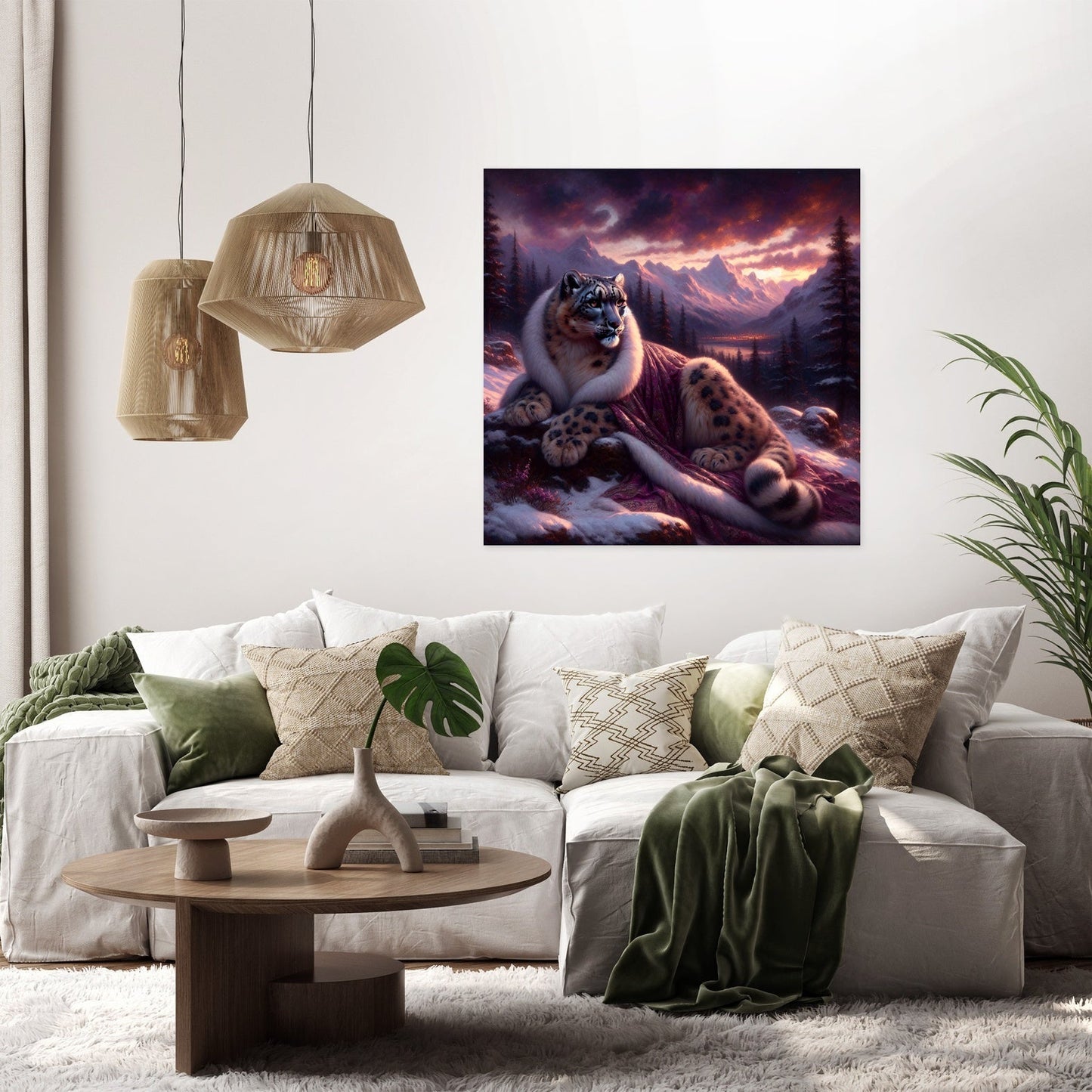 Dusk Majesty Snow Leopard Canvas