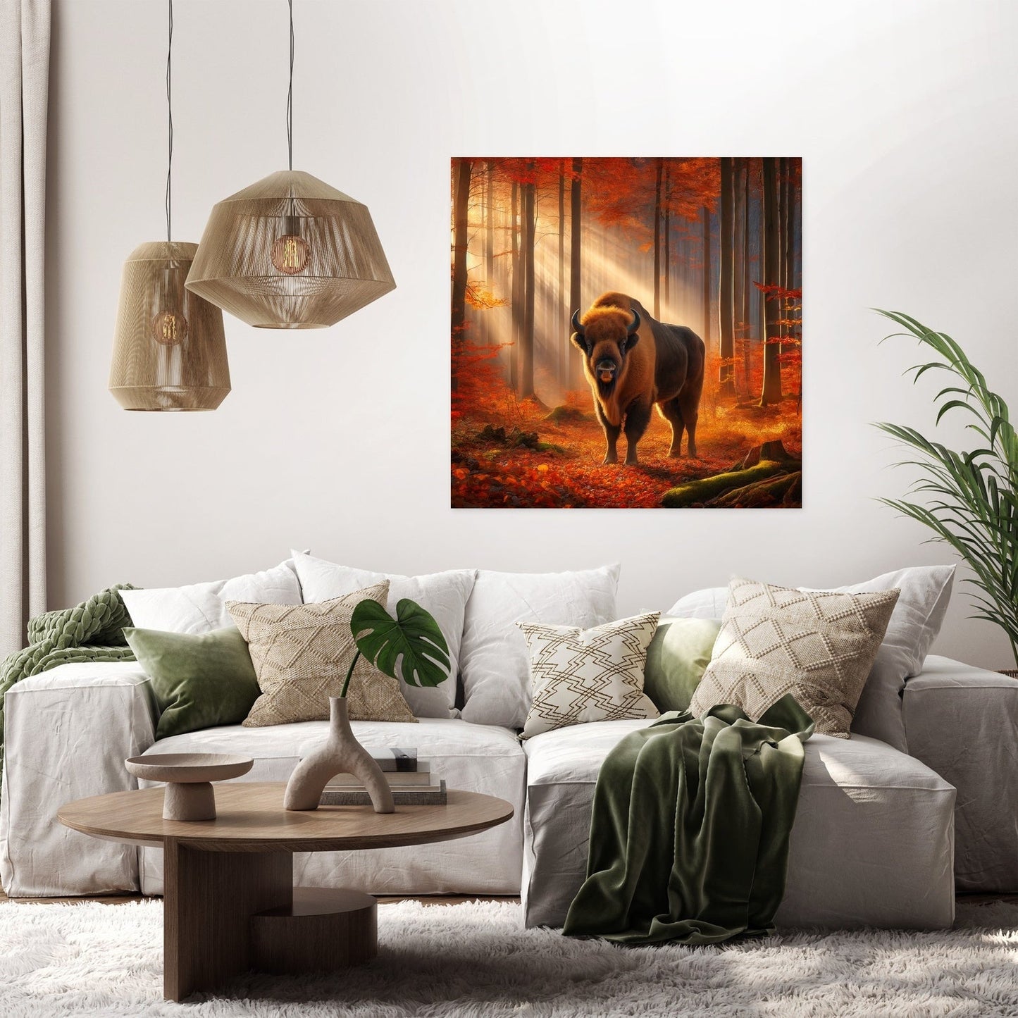 Autumn Bison Canvas