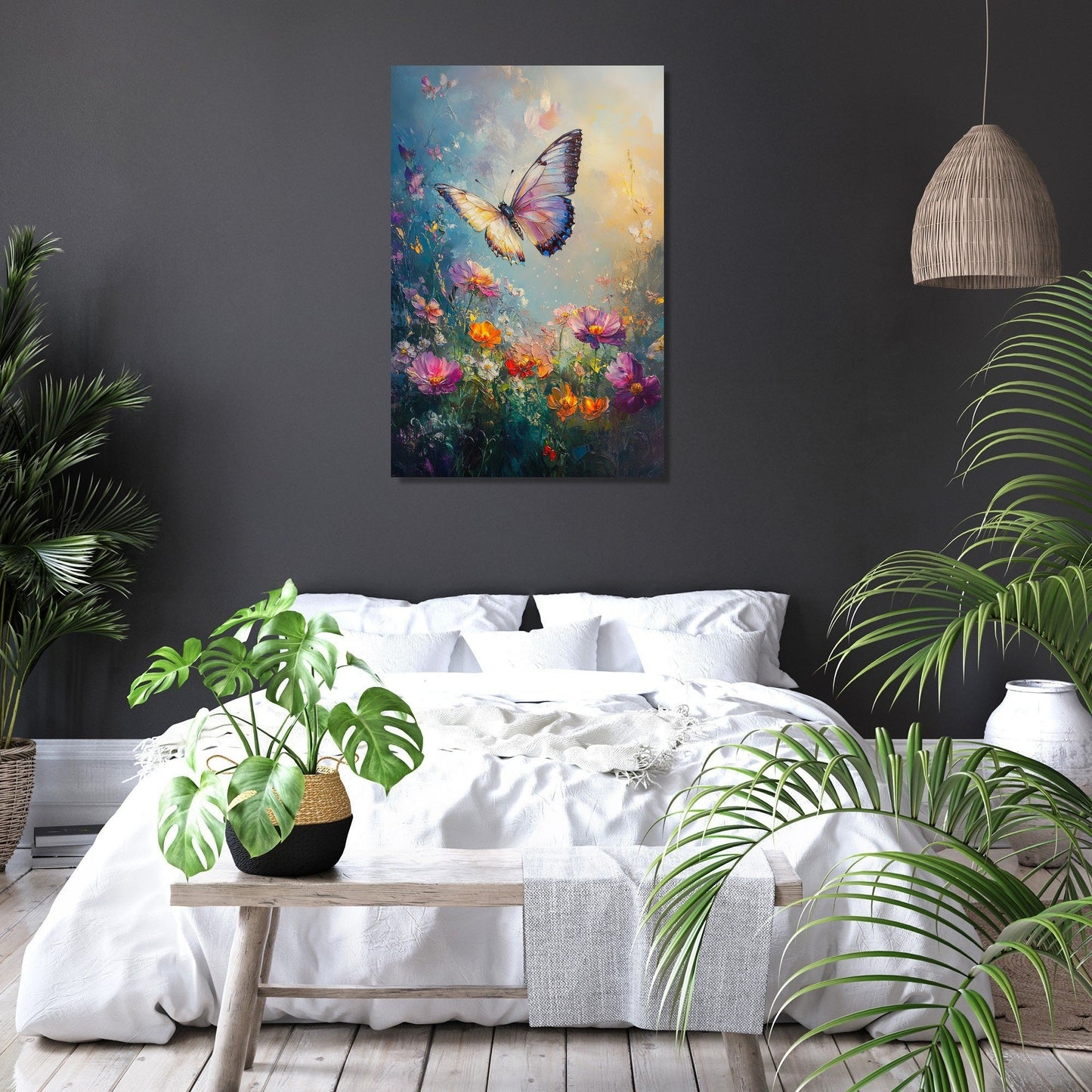 Fluttering Butterfly Garden Canvas