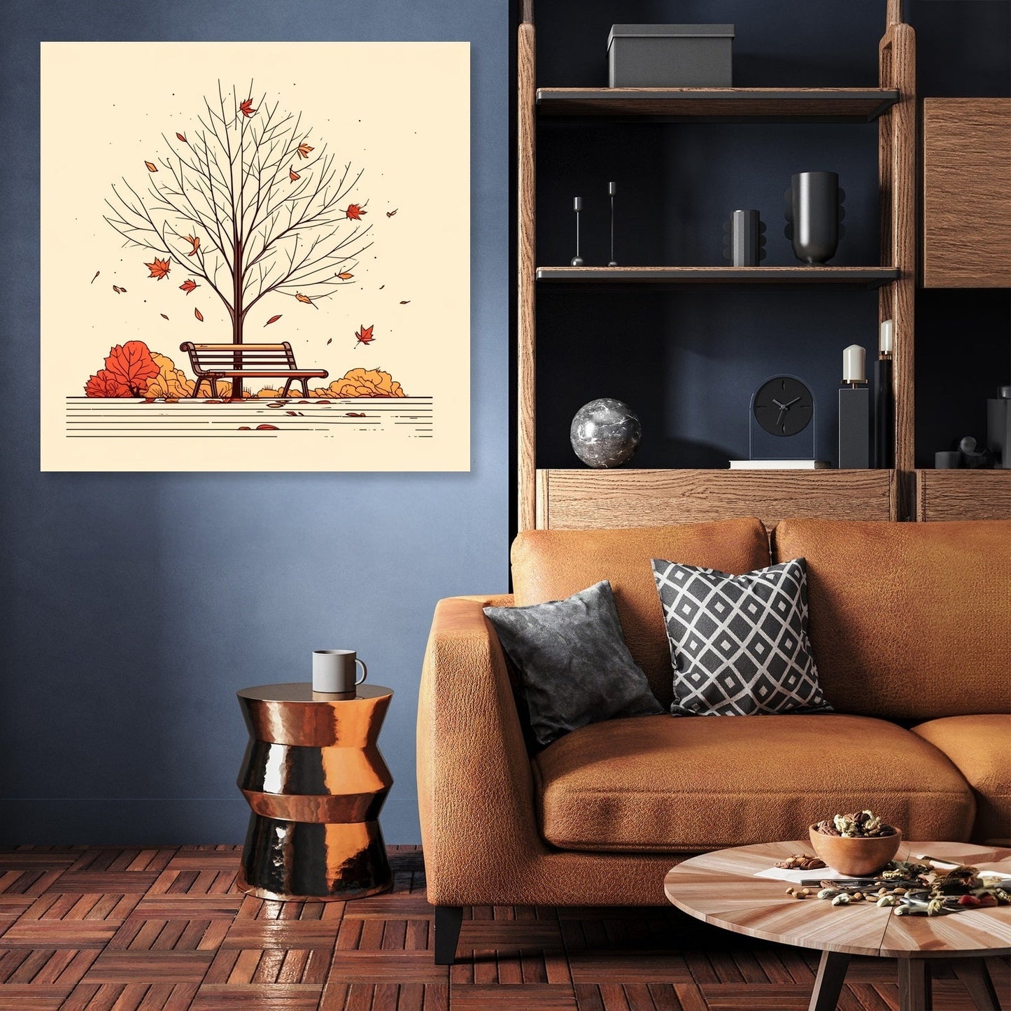 Autumn Park in Warm Colors Canvas
