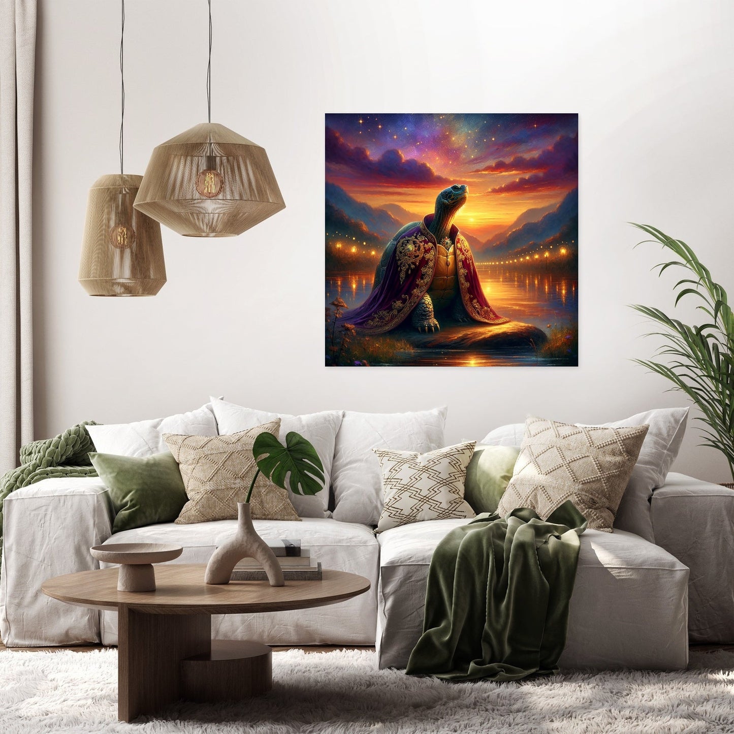 Regal Twilight Turtle Canvas