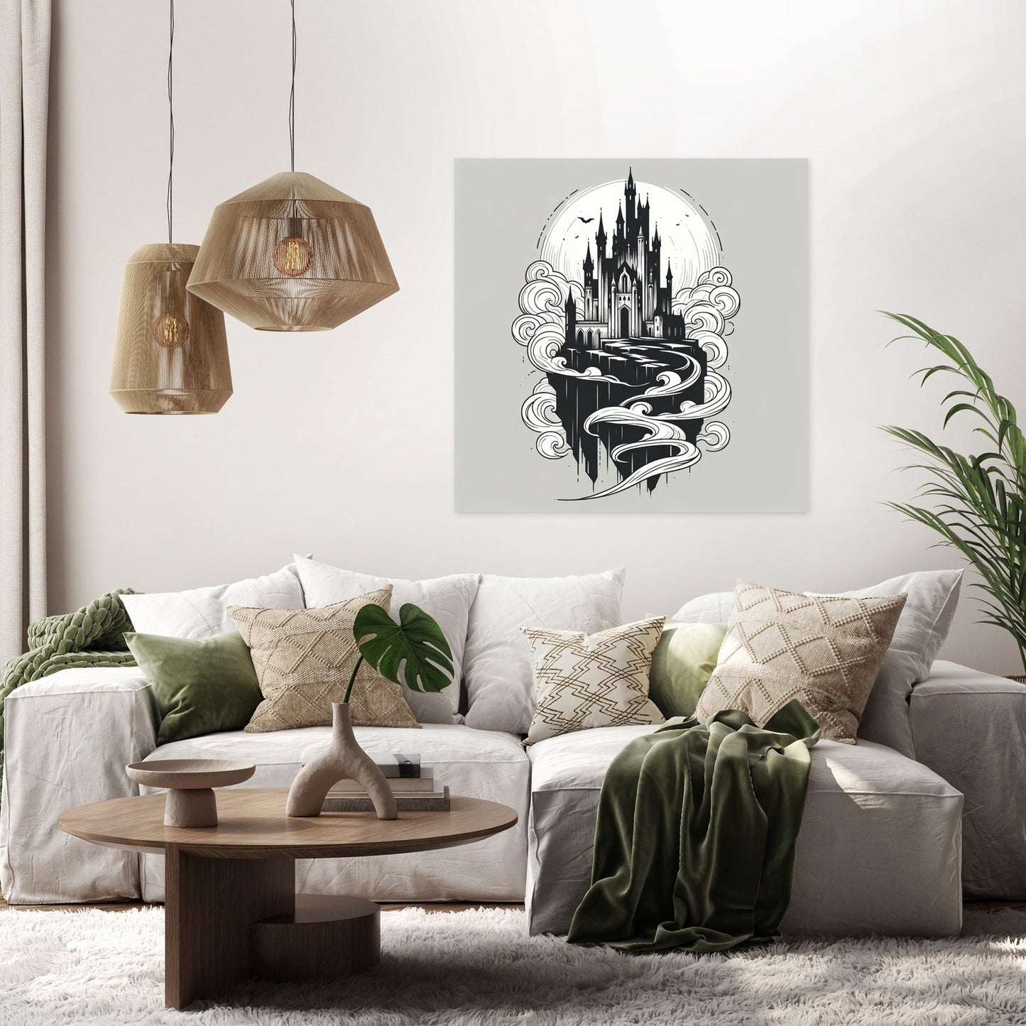 Misty Gothic Castle Canvas