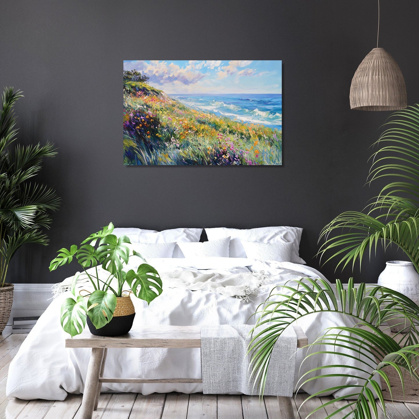 Floral Ocean Canvas