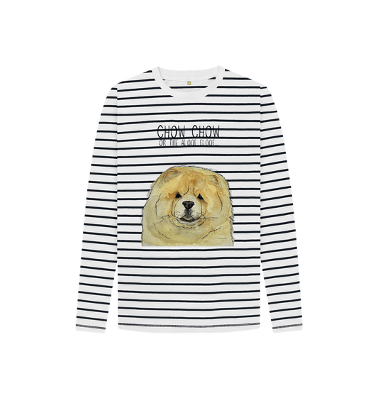 Paws-itively Adorable: Fawn Chow Chow Child's Breton Stripe Long Sleeved T-Shirt