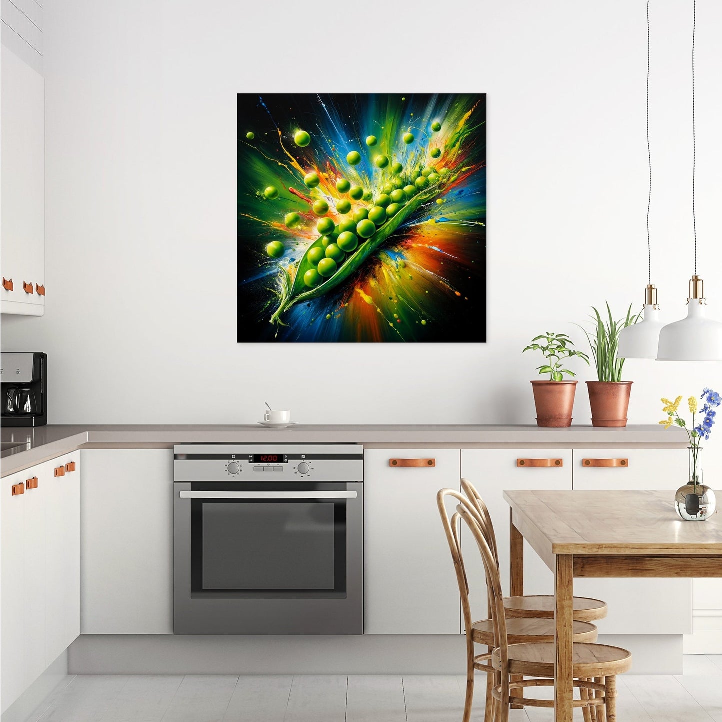 Vibrant Pea Explosion Canvas