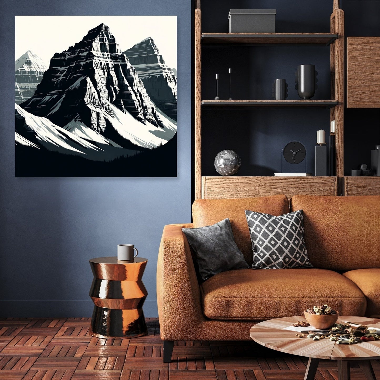 Rockies Modernist Monochrome Canvas