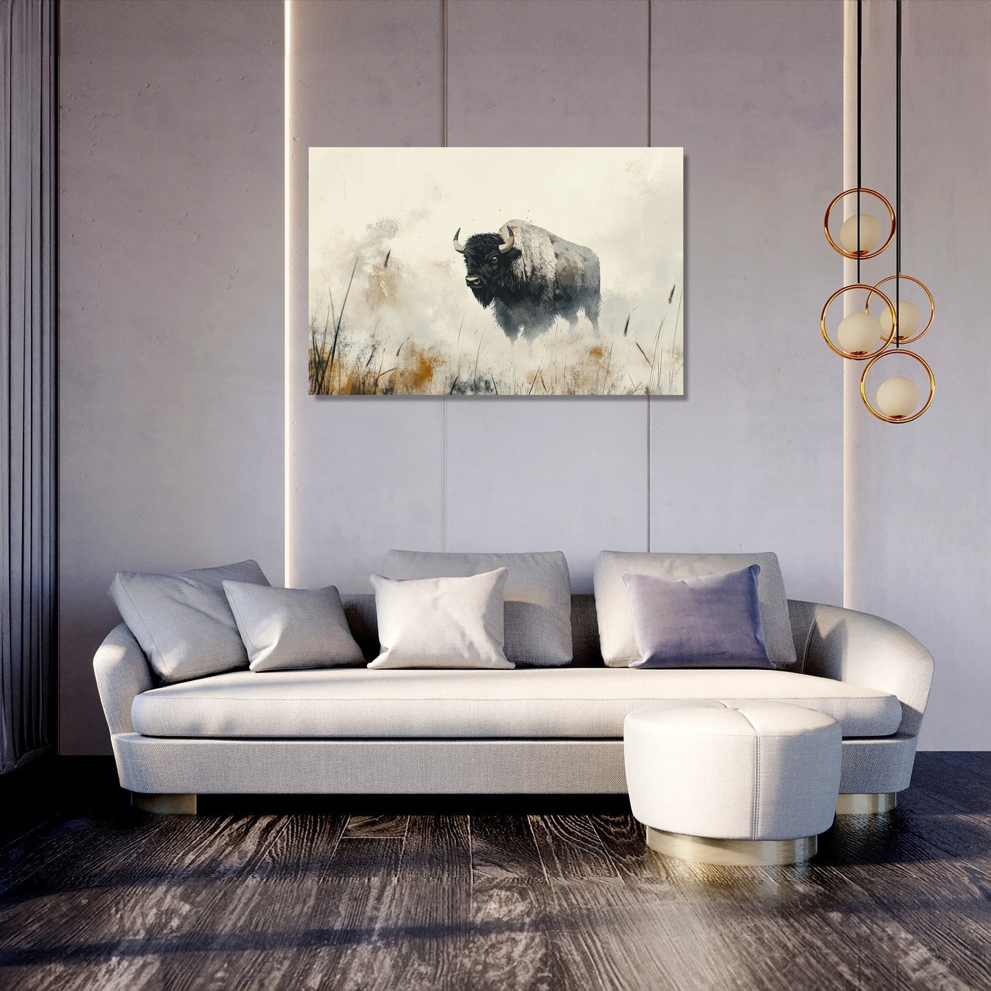 Misty Bison Canvas