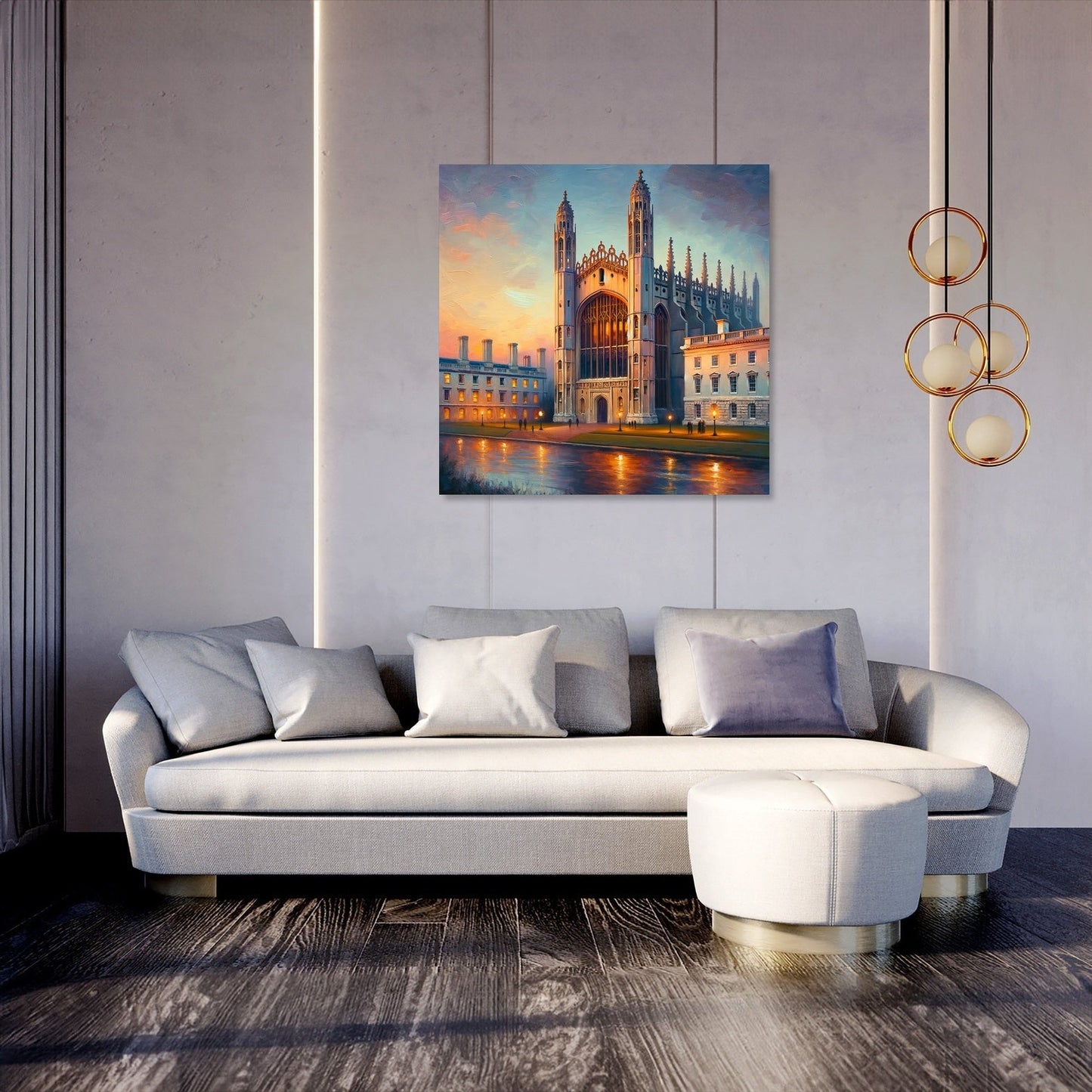 Cambridge King's College Chapel Dusk Impression Canvas