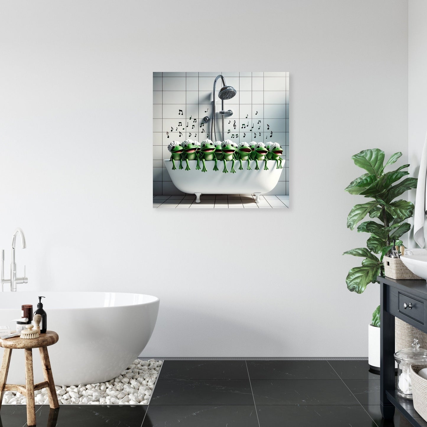 Frog Choir in the Shower Canvas