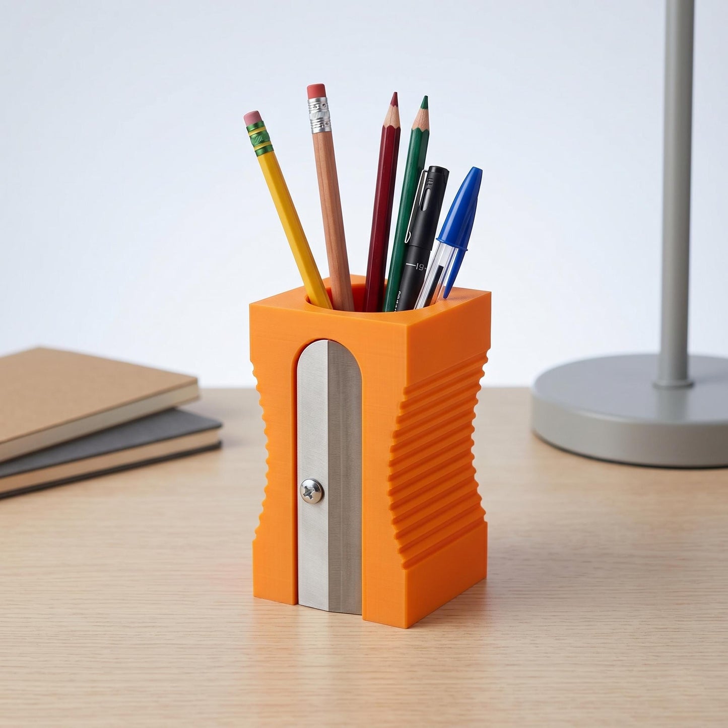 Giant Pencil Sharpener Pen Holder | Fun Desktop Organiser | 3D Printed Artist Stationery Pot