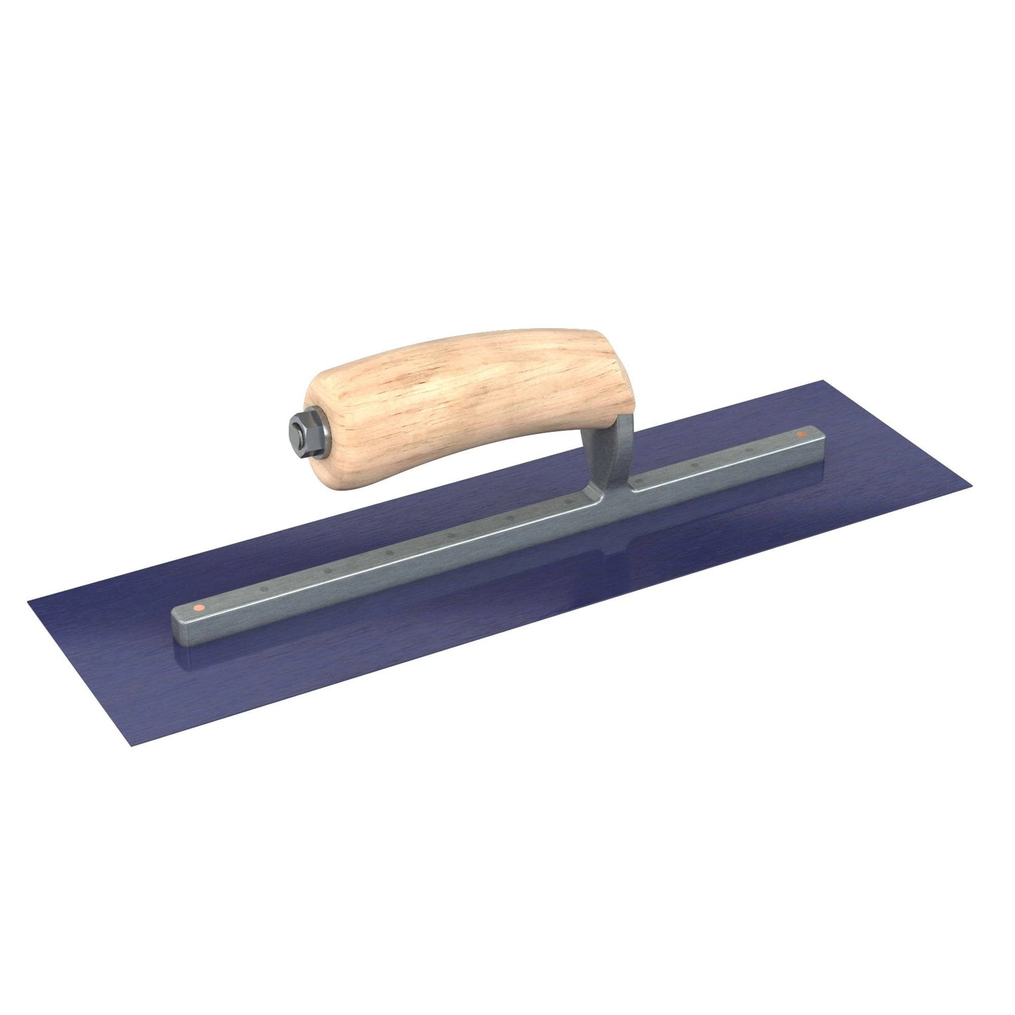 Bon Tool Blue Steel Square End Finish Trowel - Camel Back Wood Handle