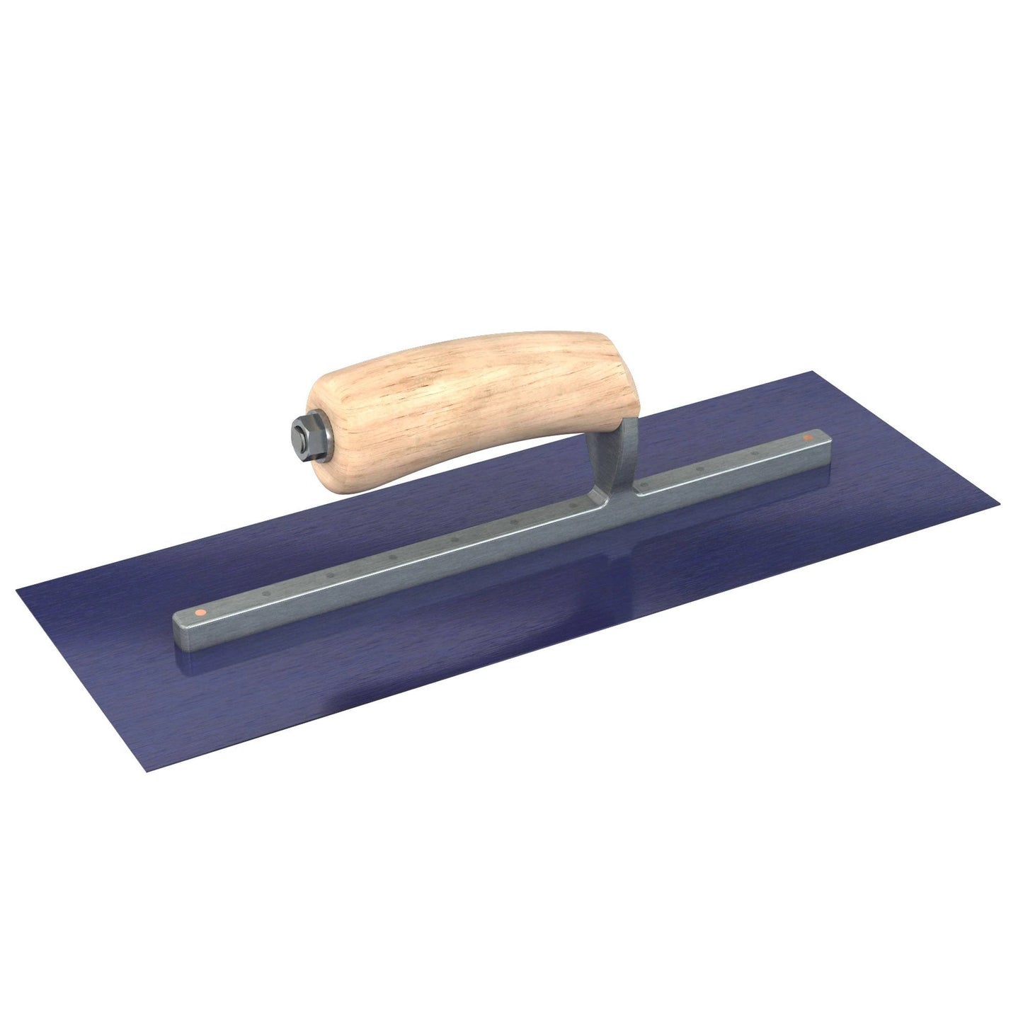 Bon Tool Blue Steel Square End Finish Trowel - Camel Back Wood Handle