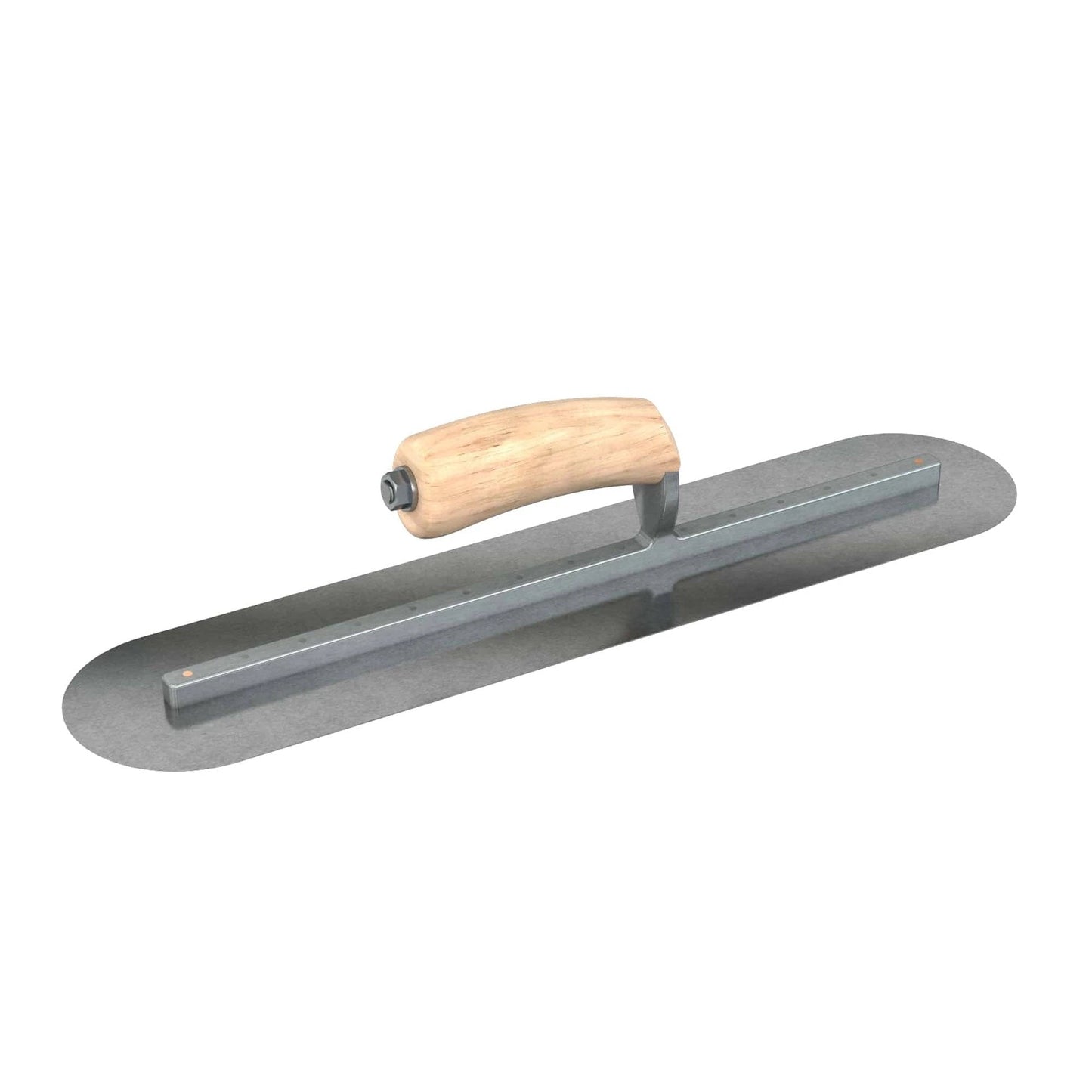 Bon Tool Carbon Steel Round End Finish Trowel - Camel Back Wood Handle