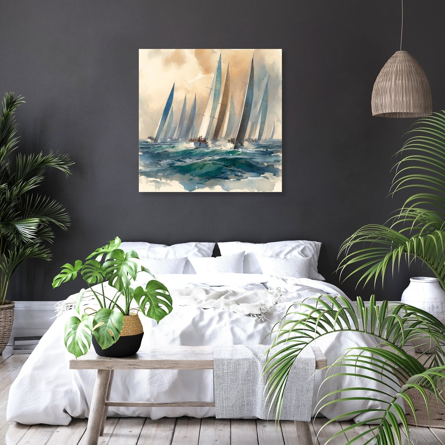 Sailboat Race at Dawn Canvas