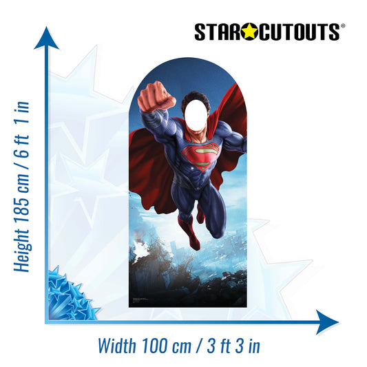 SC663 Superman 'Man of Steel' Stand In Cardboard Cut Out Height 185cm