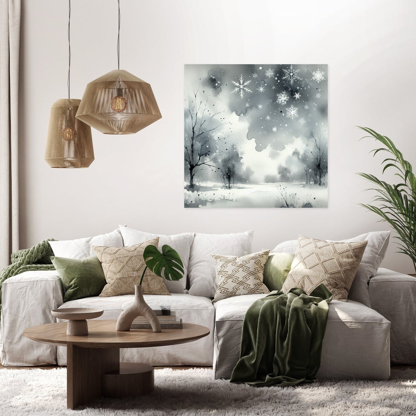 Winter's Whispering Snowfall Canvas